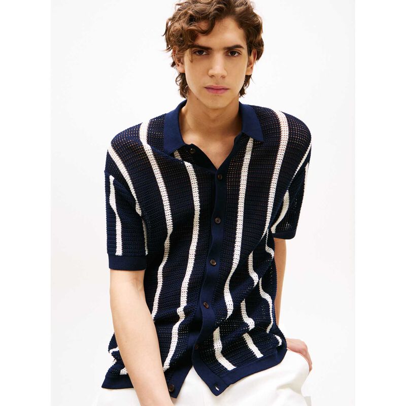 Tommy Hilfiger Vertical Stripe Open Knit Shirt image number 2